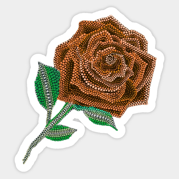 Rose - Orange Sticker by Amy Diener